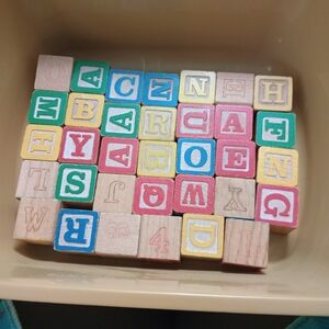 Colorful Wooden Alphabet Blocks Set